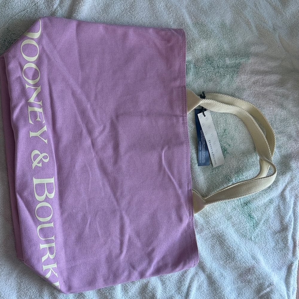 Dooney & Bourke Lavender Tote with Cream Handles